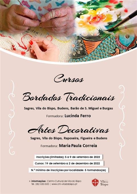 CURSOS DE BORDADOS TRADICIONAIS E DE ARTES DECORATIVAS