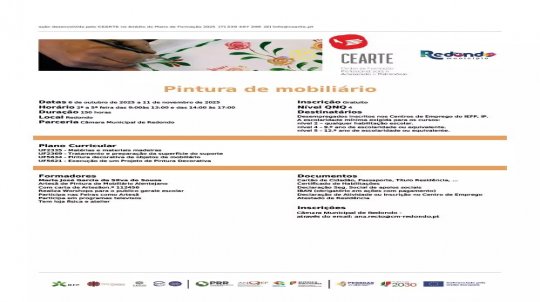 Formação: Pintura de mobiliário