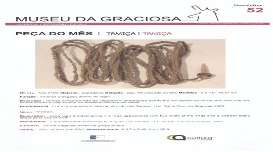 Peça do Mês de Setembro de 2022 do Museu da Graciosa - Tamiça